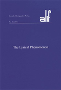  Alif: Journal of Comparative Poetics, no. 21 The Lyrical Phenomenon