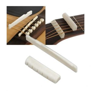  Folk Acoustic Guitar Pre-slotted 6 Strings Bone Nut + Saddle Bridge Replacement Accessory Set