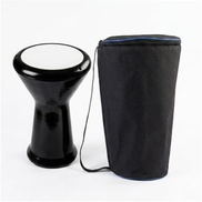  Painted Aluminum Drum Tabla 6 Pins with Plastic Head 22 cm + Case Extra Head Black
