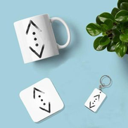  Hole Series Logo Mug + Coaster + Key Chain Set