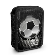 CORAL HIGH Kids Football Pattern Double Layer Pencil Case