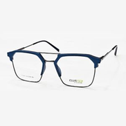 Cluster Mens Eyeglasses CLIP MASTER Metal & TR Full-Rim Black Frame with Turquoise Top Accent
