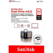 Sandisk 64GBGO Ultra Dual Drive M3.0 Flash Drive For Android Devices