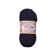 ALIZE 60 Diva Yarn - 5 Pcs - Black