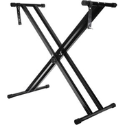  X Frame Music Keyboard Stand - 49cm-97cm Adjustable Universal Classic & Electronic Piano Stand with Locking Straps 7 Position Folding Height