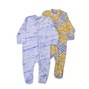 Baby Co. Yellow Blue & Stylish Soft Cotton Bodysuits With Ice Caps 2 Pack