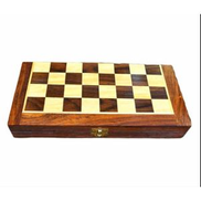  Indian Handmade Sheesham Wood Chess Set - Foldable Chess Board - Large Size 30 15 4 cm - Strategy -Intelligence Game - Ideal for Travel, Trips - Vacations - Skill Development and Concentration Training - Gift for Adults and Kids