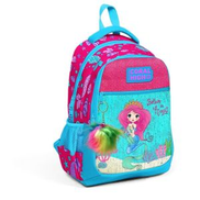 Coral High Kids Three Compartment School Backpack - Pink Mermaid Pattern