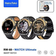 Haino Teko RW-68 Smartwatch Screen: High-resolution AMOLED display. Calls: Make and receive calls via Bluetooth from your wrist. View messages GPS navigation directly on the watch. Measure heart rate oxygen saturation. RW68