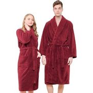  Fur Robe For Men And Women, Burgundy Color