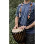 Adjustable Djembe Drum Shoulder Strap Belt Carrier with Quick-Release Buckles Heavy-Duty Dejembe Strap - Carabiner Hooks Padded Harness Hands-Free Carrying Strap for Djembe & Hand Drums