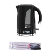 Fresh Electric Kettle - 1.7L - Black + 2 Knives Gift