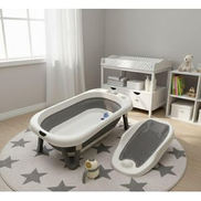 Generic Silicone bathtub with shower chair and cup