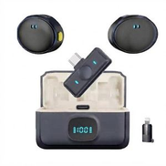 PD MAGENETIC MIC 2.4G Wireless Lavalier Microphone - Black