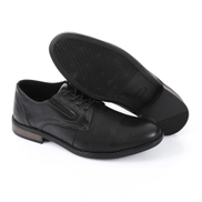 Activ Black Leather Formal Oval Shoes