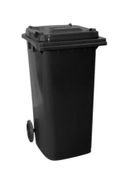 ALMUFARREJ Trash Can With Wheels Black 120Liters