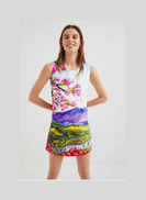 DESIGUAL Japanese Print Pinafore Multicolor
