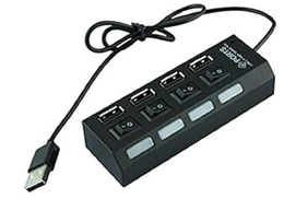 Black 4 Port Usb 2.0 High Speed Hub With On off Switch For Laptop Pc ku2329 B09231LKDT