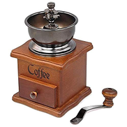 Generic Wooden Manual Coffee Grinder, Spice Hand Grinding Machine-Hand-crank Roller Burr Mill Coffee Machine brown B07MMG6XW6