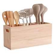 TREOAKWIS Extra Large Kitchen Utensil Holder with Handle, Hinoki ...